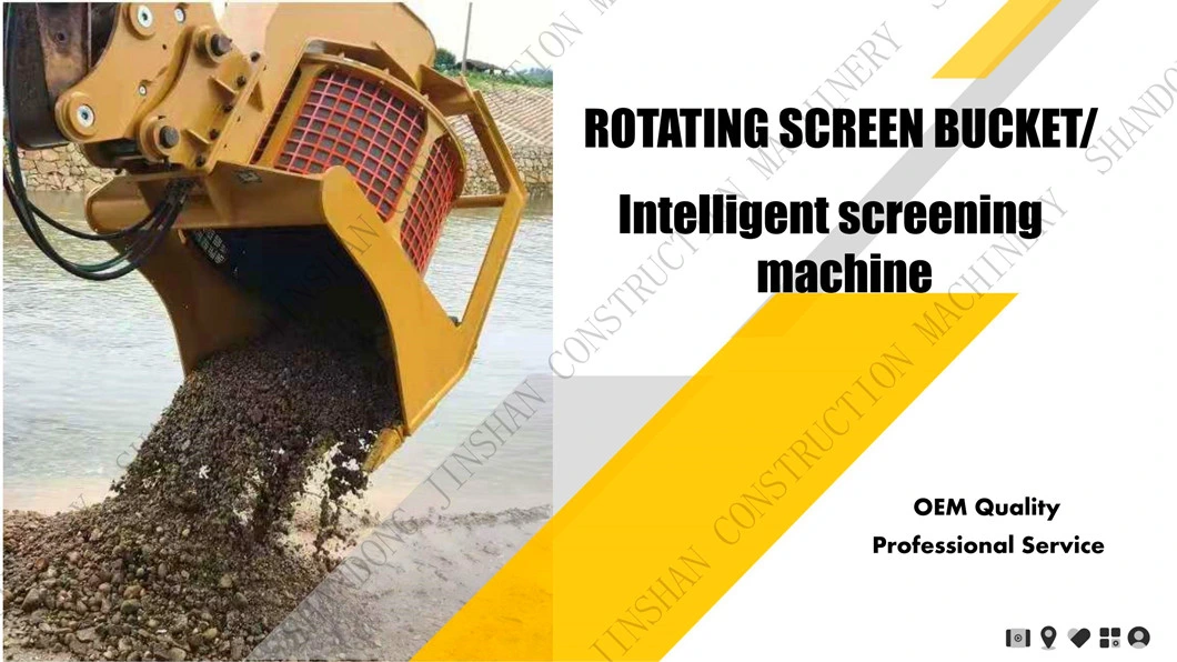 Popular Custom Designed Excavator Rotary Screen Js-35 / Rotating Screening Bucket/Screening/Dry & Wet Style