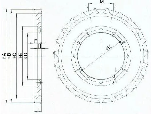 Professional Factory Customized Excavator Sprocket PC60 PC75 PC100 PC120 PC200 6y4898